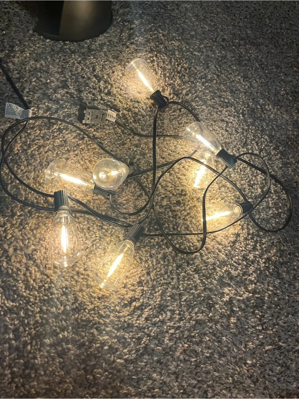 Outdoor Black String Lights with Clear Bulbs - Decorative Patio Lighting
